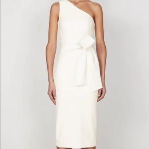 Shona Joy Lucy One-shoulder Ivory dress